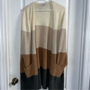 Madewell Colorblock Open Front Cardigan